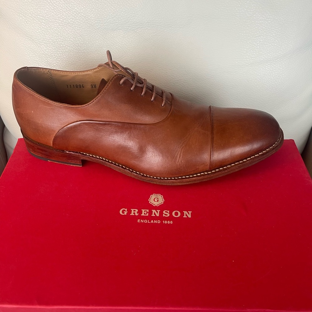 Grenson Brown Leather Derby Shoes 10.5